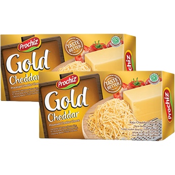 

Prochiz Gold Cheddar 160gr Keju Cheddar Olahan Keju Parut