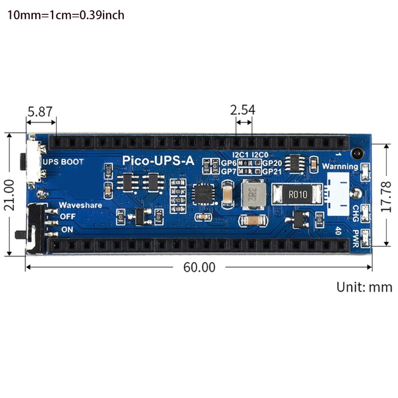 Btsg UPS Module Uninterruptible Power Supply Untuk Raspberry Pi Pico Modul Papan Ekspanding 800mAh I2C Interface