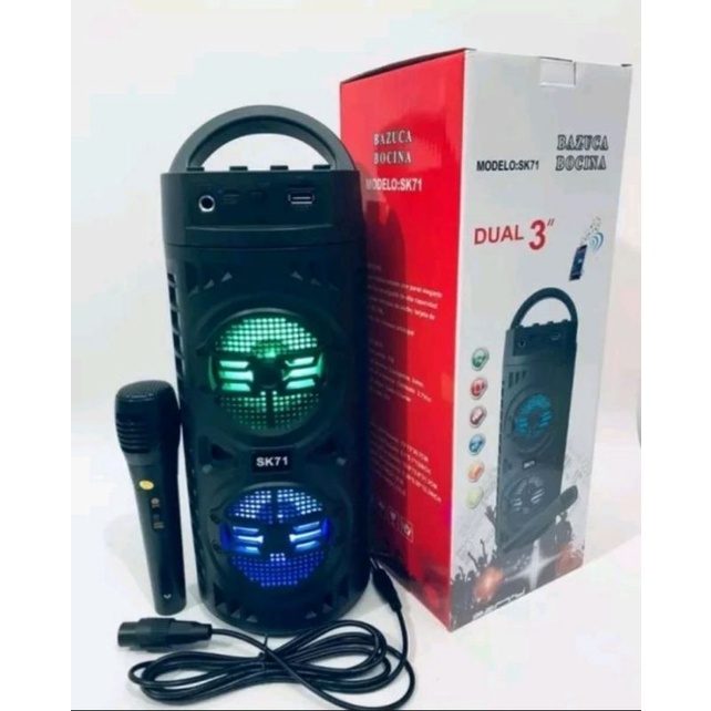 speaker bluetooth sk-71+mic karaoke