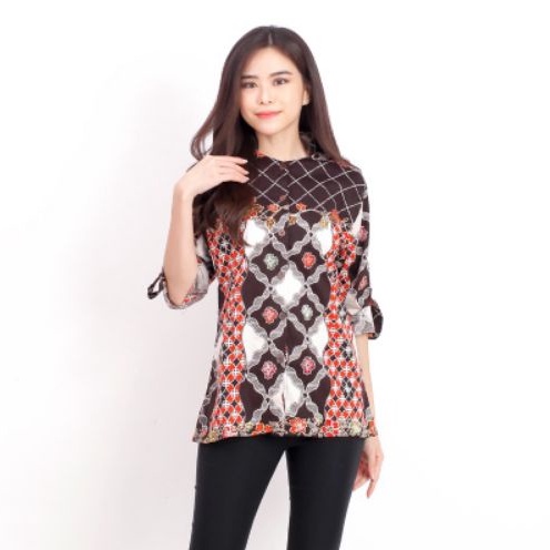 Atasan Batik Kemeja Fashion Wanita Stretch 993