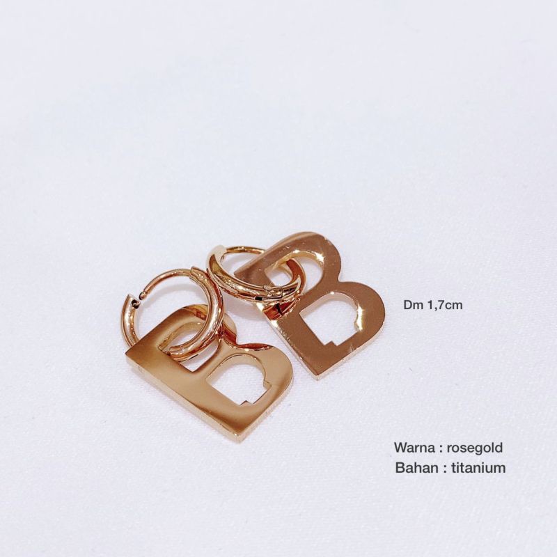 Anting Titanium asli gold Anti karat Premium Quality Earring Stainless steel giwang titanium 088