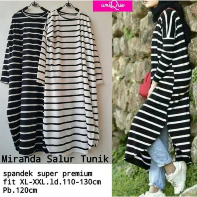 MIRANDA SALUR TUNIK pakain muslim bahan spandex fit XXL