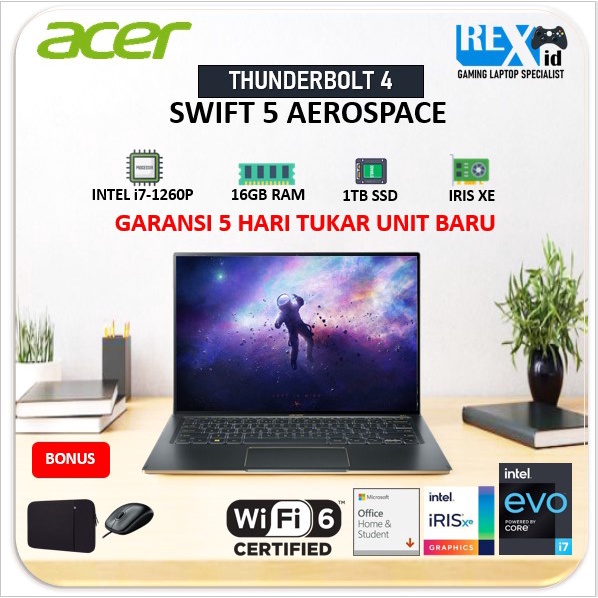 ACER SWIFT 5 AEROSPACE i7 1260P THUNDERBOLT 1TB SSD 100%SRGB