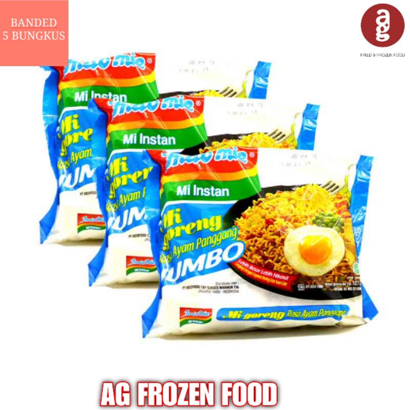 

Indomie Mie Goreng Jumbo Ayam panggang Banded 3 bungkus