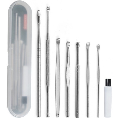 Ear Wax Pembersih Telinga Korek Kuping Stainless Steel Paket Lengkap 8pcs set