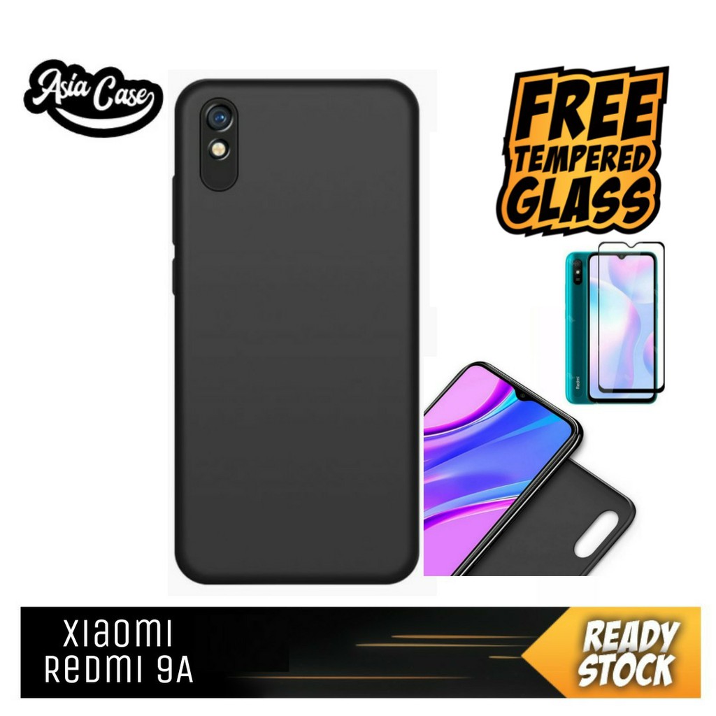Soft Case Xiaomi Redmi Redmi 9A FREE TEMPERED GLASS 9D Casing Premium Black Matte Xiaomi Redmi 9A
