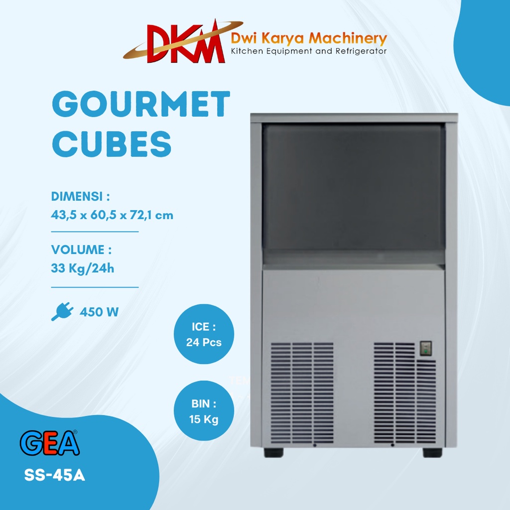 GEA Gourmet Cubes SS-45A Mesin Pembuat Es Batu 33Kg - Stainless Steel