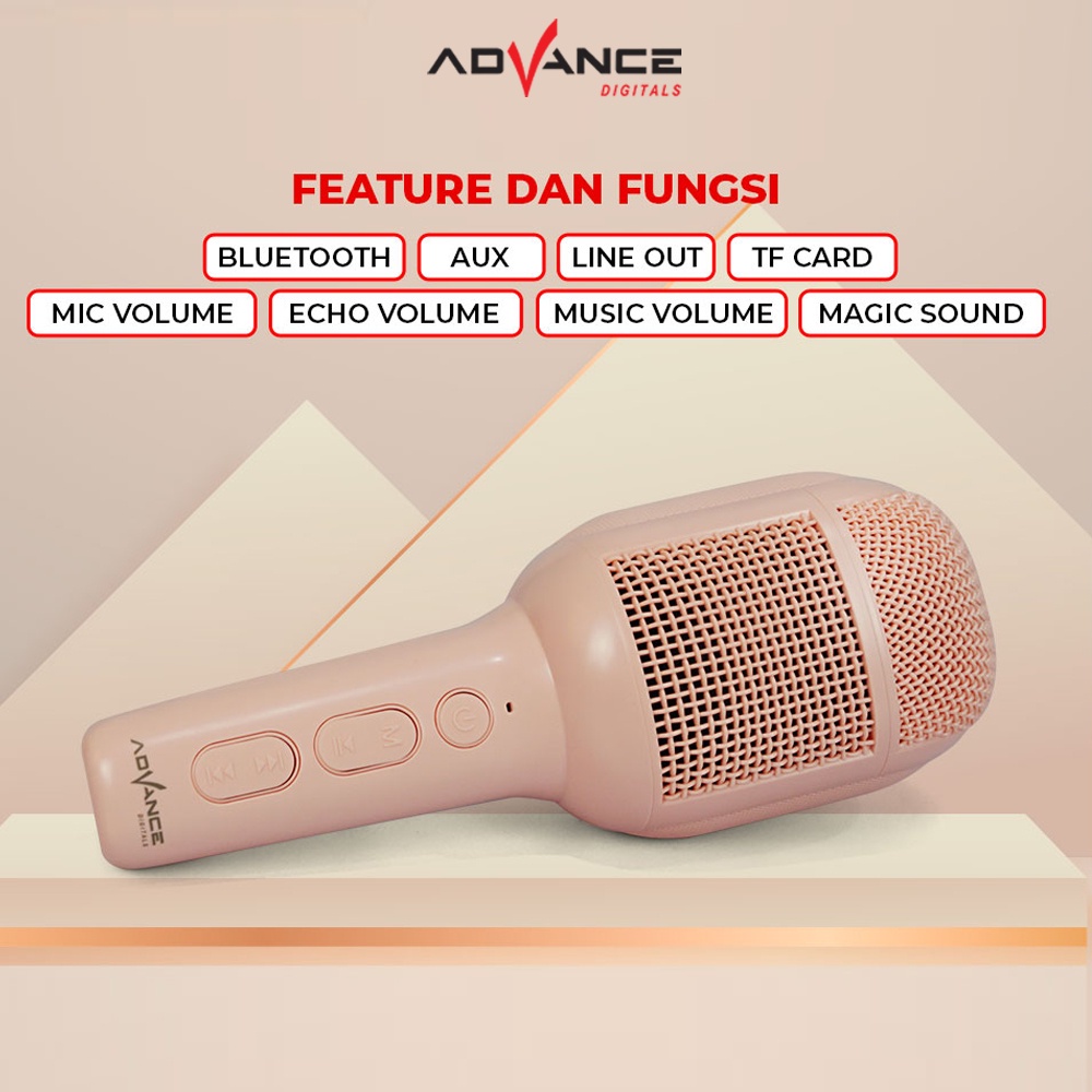 Advance Digitals AMS-58 Microphone Speaker Bluetooth Pengubah Suara Portable Deep Bass I Garansi Resmi 1 Tahun