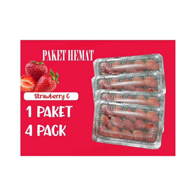 

Strawberry Grade C (4 mika),paket hemat,buah fresh, kualitas hotel,resto,cafe,grosir