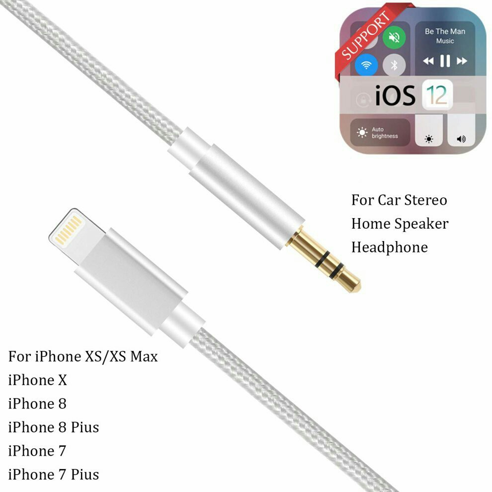 [WS] AUX Cable Lightning 3.5mm Audio iP 7 8 X XR XS Max 11 Pro Max T-007 / MB-60