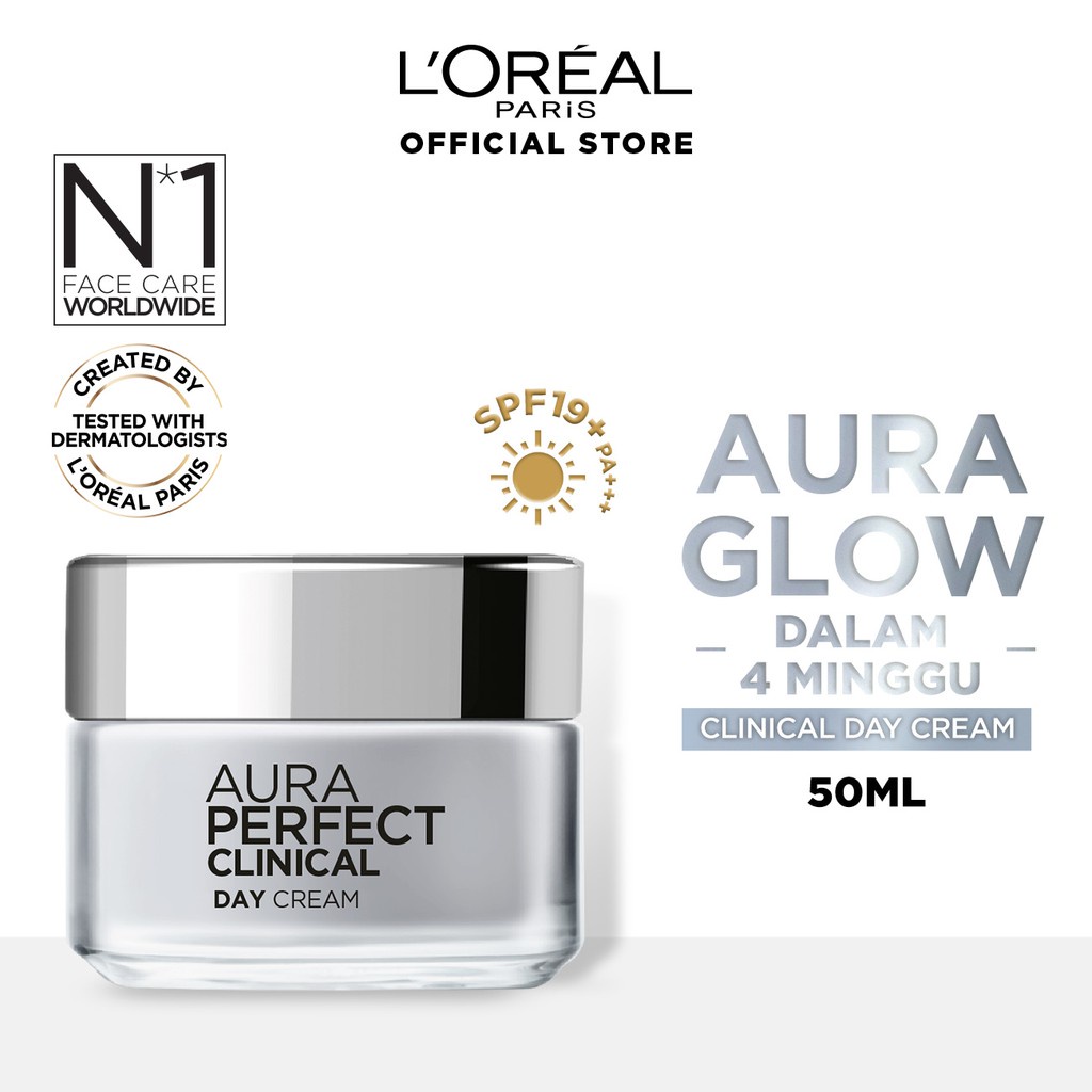 L'Oreal Paris Dermo White AURA Perfect Clinical DAY CREAM SPF 19 50ml - Krim Wajah Pagi Siang Loreal