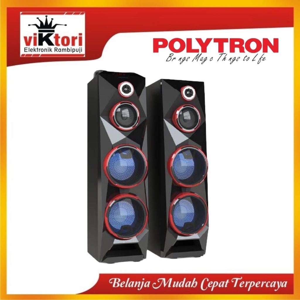 POLYTRON ACTIVE SPEAKER PAS8C28 / POLYTRON BLUETOOTH SPEAKER AKTIF / DOUBLE WOOFER 8INCH / SPEAKER POLYTRON