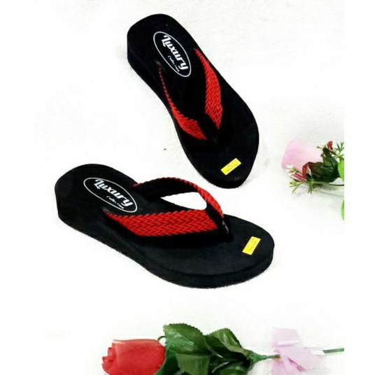 Sandal Wanita Sandal Jepit Wanita Sendal Cewek (insole karet 3 cm) Sendal Jepit Wanita Sendal Wanita Kekinian Wedges Wanita (MAIRA)