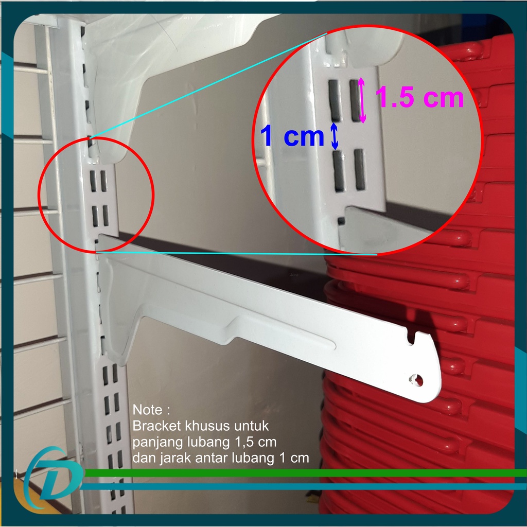 Breket Rak Minimarket - Bracket Shelving Gondola - Penyangga Hambalan Rak Toko