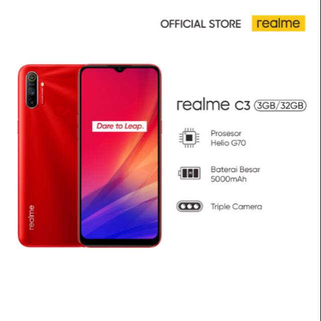 HP Realme C3 3/32GB Garansi Resmi