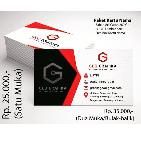 

8.8 Extra Bonus Geo Grafika - Kartu Nama 1 Box Isi 100 Pcs Free Box !,