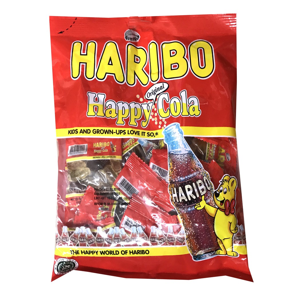 Haribo Happy Cola 200gr Permen Jelly Rasa Cola Gummy Makanan Manis Coca Cola Jeli