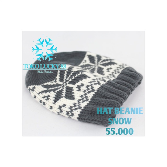 IMPORT Hat Beanie Snow Grey Topi Kupluk Abu Hat Beanie Grey Winter Musim Dingin