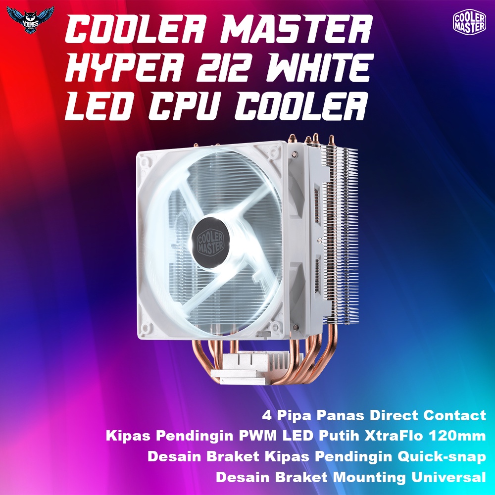 Cooler Master HYPER 212 WHITE LED (1FAN) | CPU Cooler Heatsink Fan