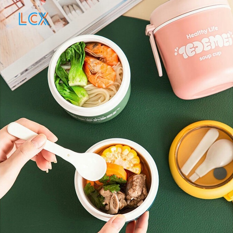 LCX Portable Soup Cup  Gelas Mug Multifungsi Anti Tumpah - Cangkir Kopi Teh BPA Free VS-77