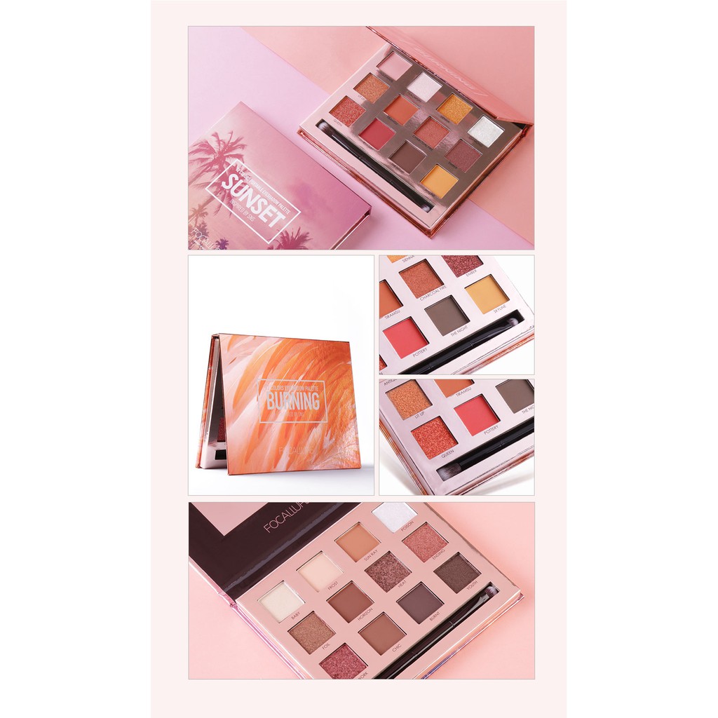 (READY &amp; ORI!) Focallure 12 Colors Eyeshadow Palette Sunset Burning So Hot - FA50 FA 50