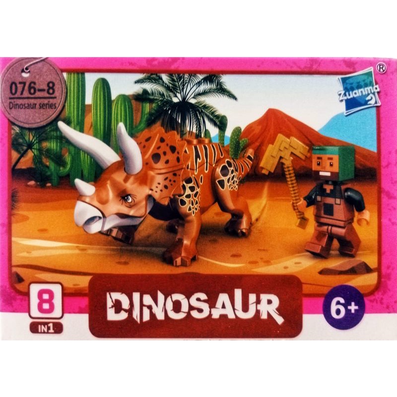 mainan anak lego mine craft world minicraft SATU PAKET ISI 3 KARAKTER FIGURE LQS 62101 mini craft minifigure block mini figure bricks dunia kotak square marvel naruto ninjago justice league avengers robot rangers dinosaurus tentara army soldier-Minecraft Dino 076-8