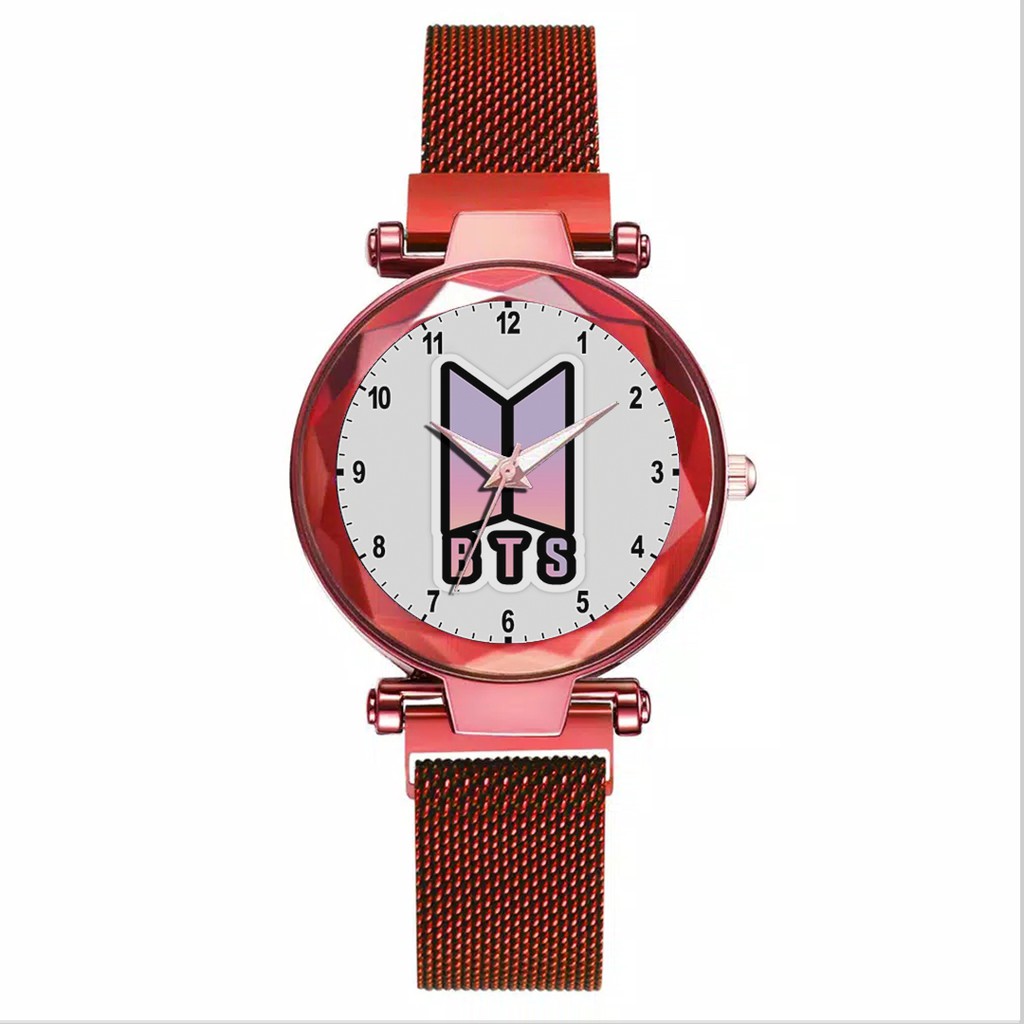 Jam Tangan Wanita Custom - KPOP BTS Free Box &amp; Batre Cadangan 2