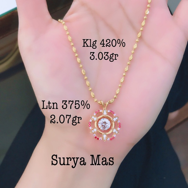 Kalung emas 420% dan liontin emas 375%