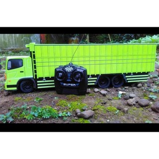 Miniatur truck truk fuso kayu tanpa remot tanpa lampu led 