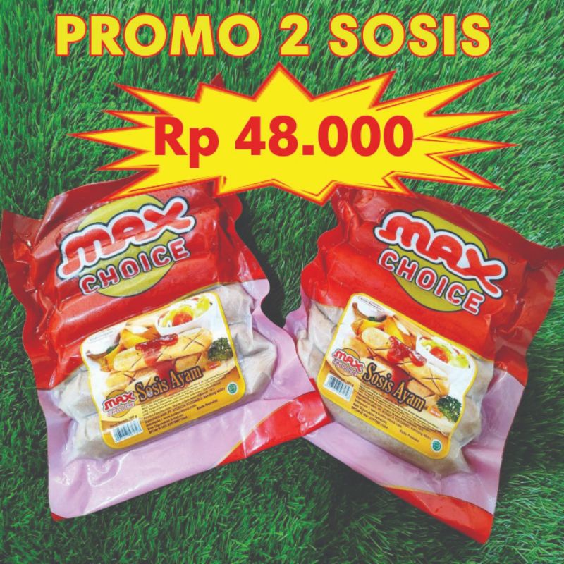 

PROMO!!! Sosis ayam jumbo bakar max choice isi 6 isi 2