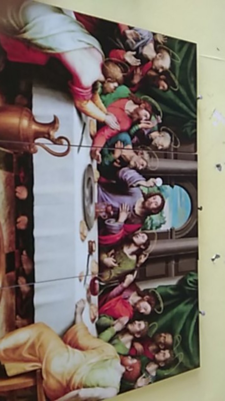 Poster Kayu Perjamuan Kudus Walldecor Nasrani Kristen Katolik Perjamuan Terakhir