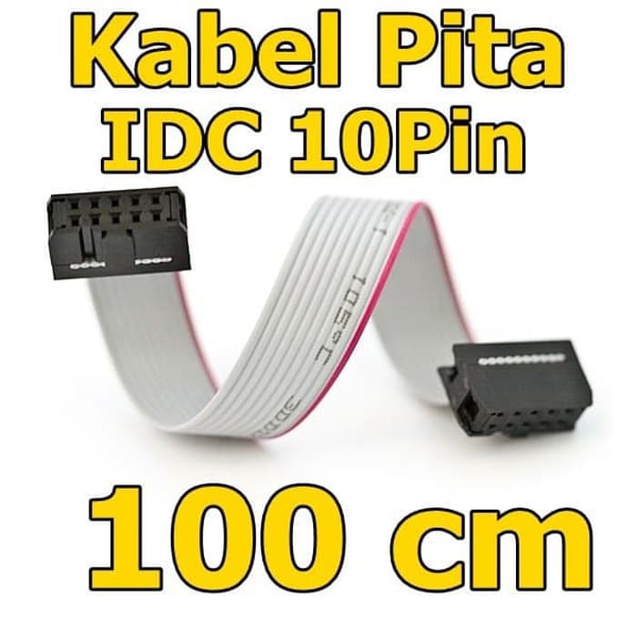 Kabel Pita IDC 10 Pin panjang 100cm 10p plus konektor terpasang