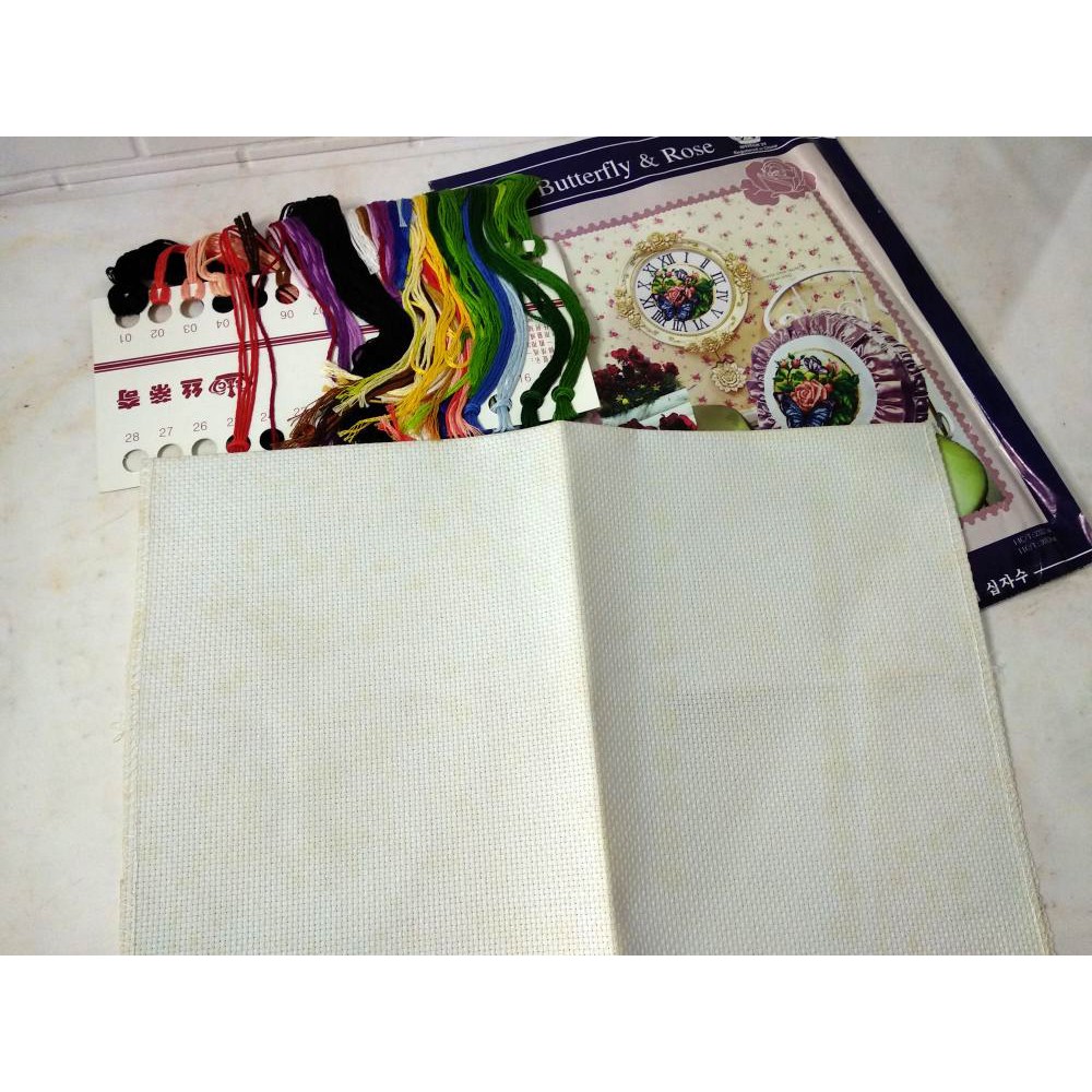DISKON Paket DIY Craft Sulam Kristik DOME 261018 Bunga Flower Mawar Rose Kupu Kupu Butterfly