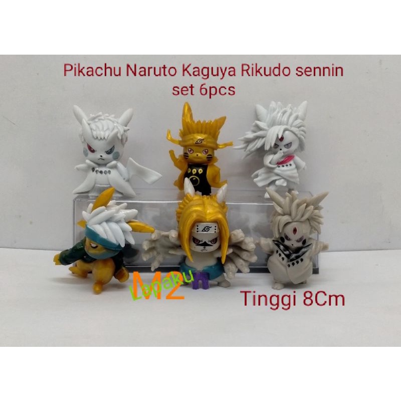 Pikachu Naruto Kaguya Rikudo sennin Figure set 6pcs