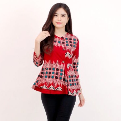 Batik wanita - Atasan blouse batik wanita fashion 184 SG-RED A