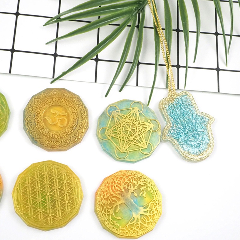 SIY  Flower of Life Pendant Crystal Epoxy Resin Mold Jewelry Earrings Silicone Mould