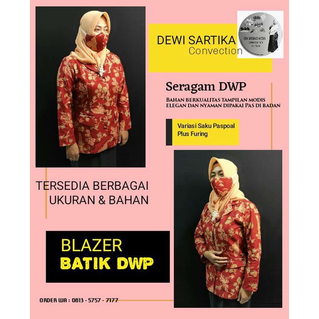 Blazer Batik DWP furing / non furing terlaris