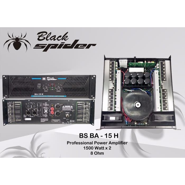 BLACK SPIDER BA 15 H POWER AMPLIFIER AUDIO SOUND SYSTEM