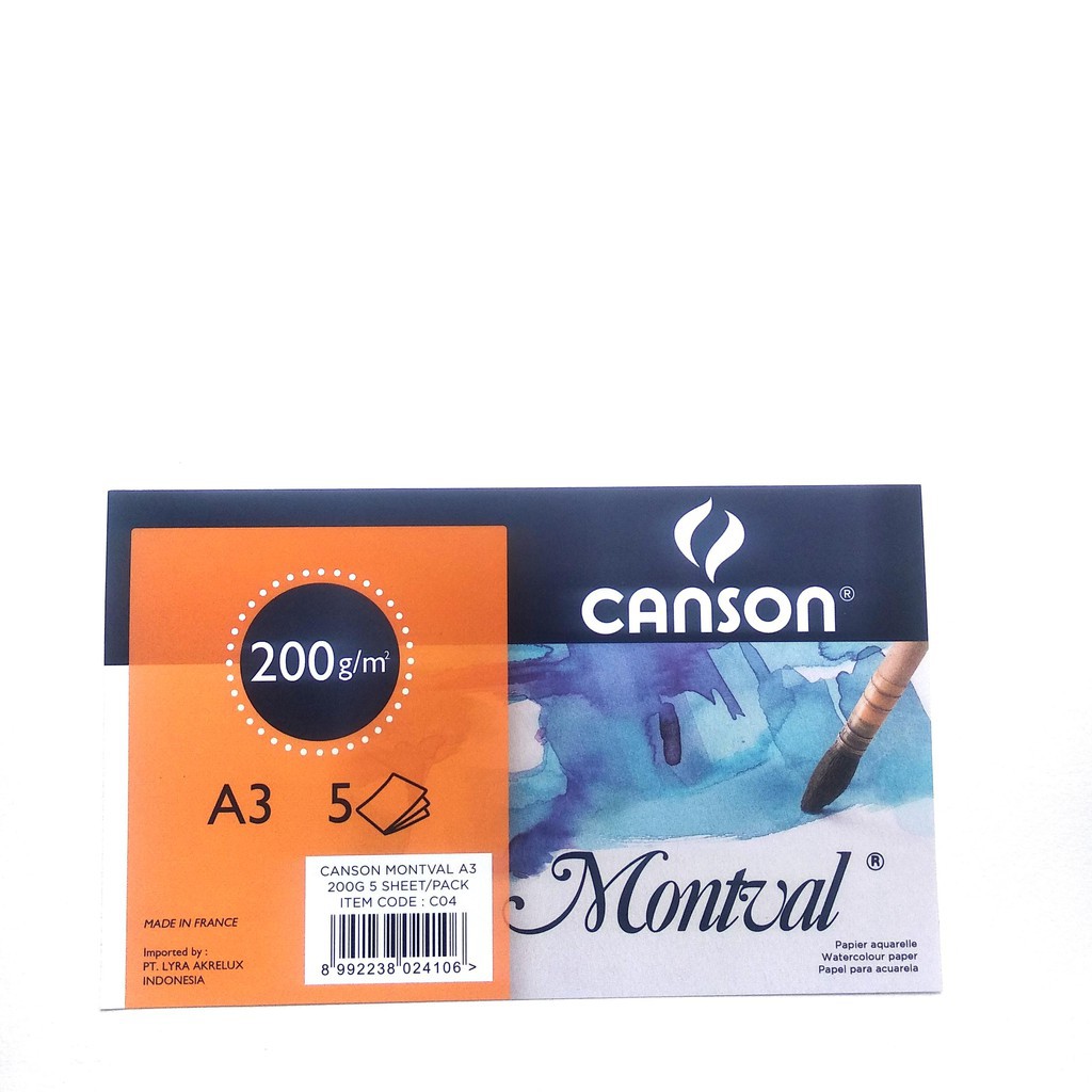 Canson Montval 200GSM / Kertas Gambar watercolor A3
