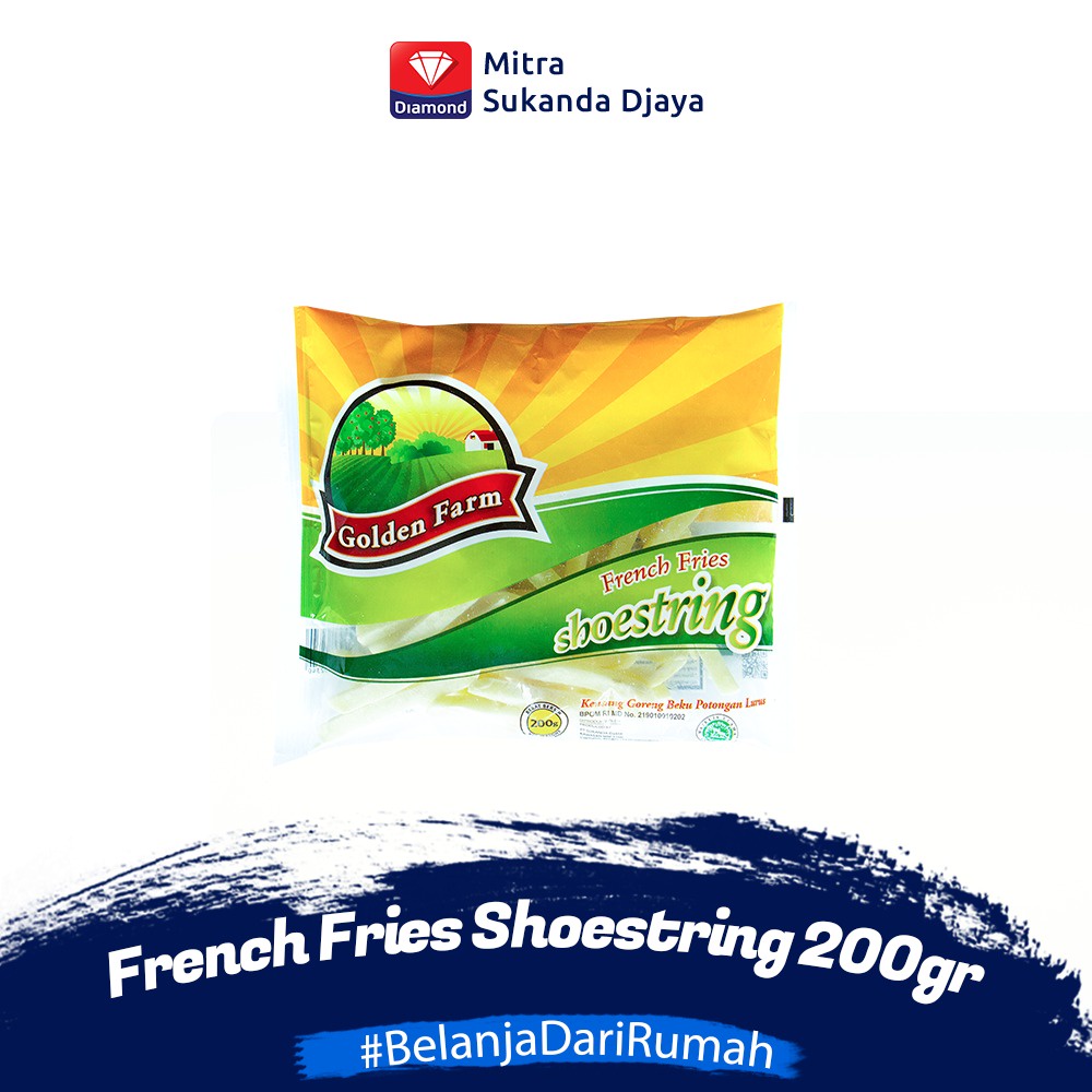 

GOLDEN FARM Shoestring French Fries Kentang Beku 200 gr
