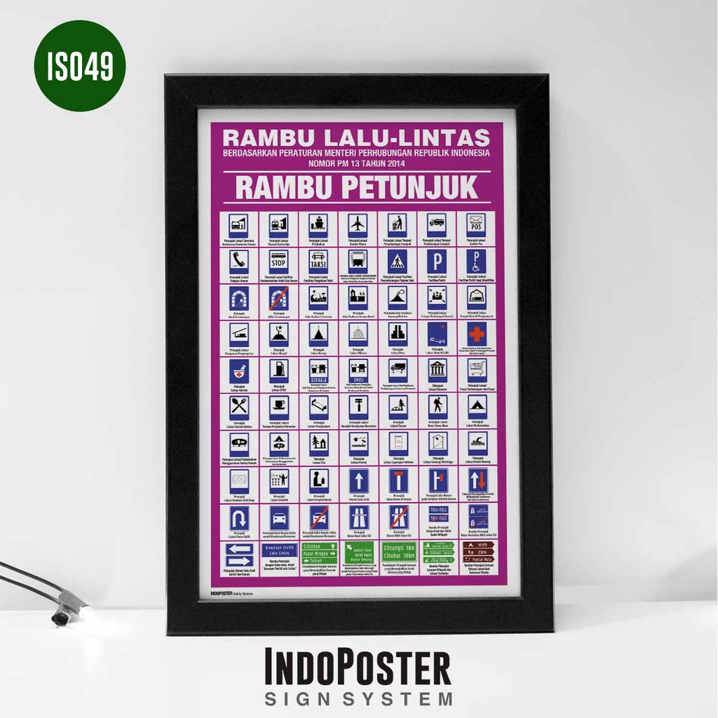 Jual Poster K3 Safety Rambu Lalu-lintas PM13 2014 Rambu Petunjuk A3 ...