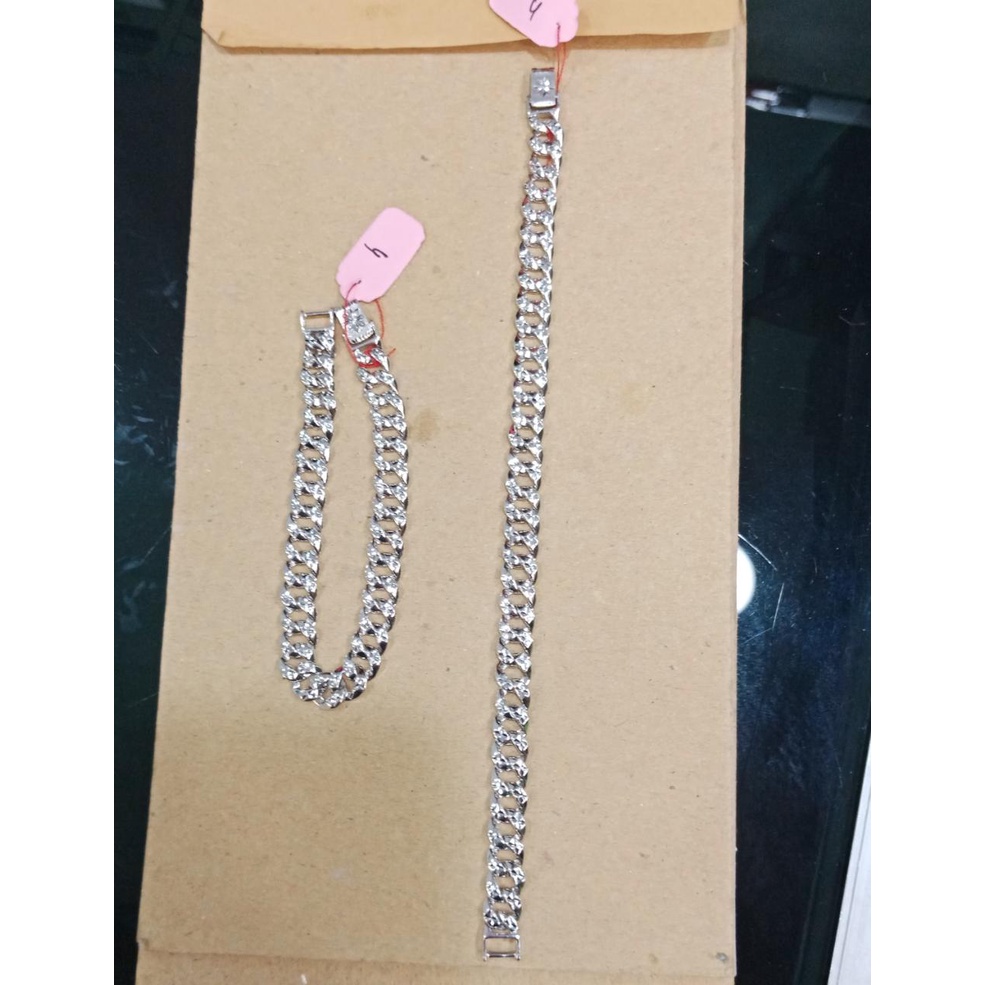 GELANG SISIK NAGA PERAK ASLI 925 DILAPIS EMAS PUTIH