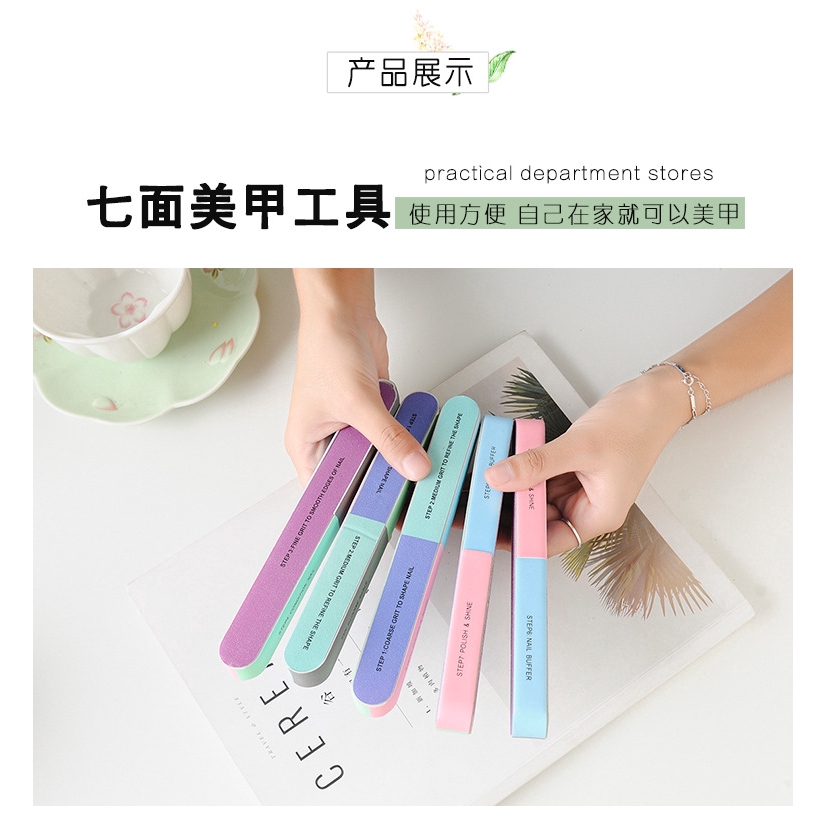 Pengamplasan kikir kuku file pengamplasan enam sisi nail alat kuku kuku gunting kuku dua sisi