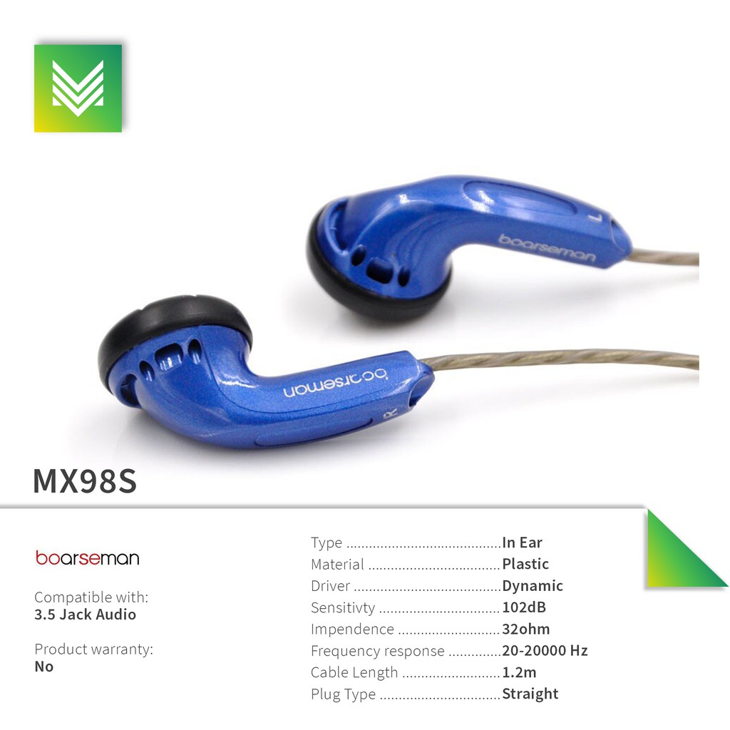 BOARSEMAN MX98S Earbud for Vokal Lover Earphone