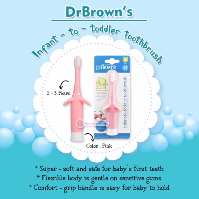 Dr Brown's Pink toothbrush (HG013) / sikat gigi anak