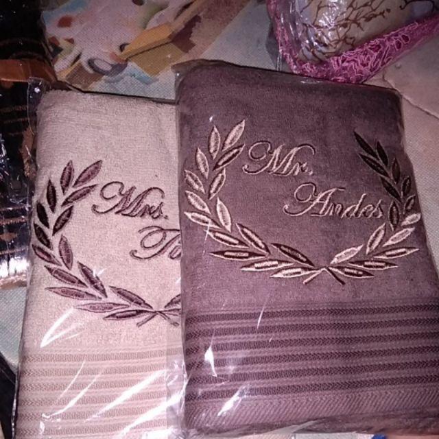 Handuk Bordir Couple Padi Inisial 2 - Terry Palmer Eternal Tanggung (50x100cm)