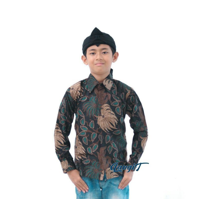 Baju batik anak laki-laki lengan panjang umur 2-13 tahun bisa buat sekolah hari batik