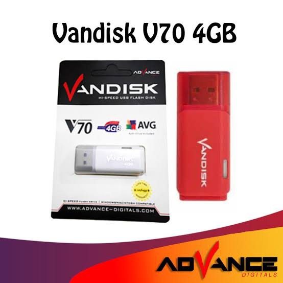 V704 | FLASH DISK VANDISK V70 4 GB USB 2.0 ORIGINAL RESMI (COLOUR)