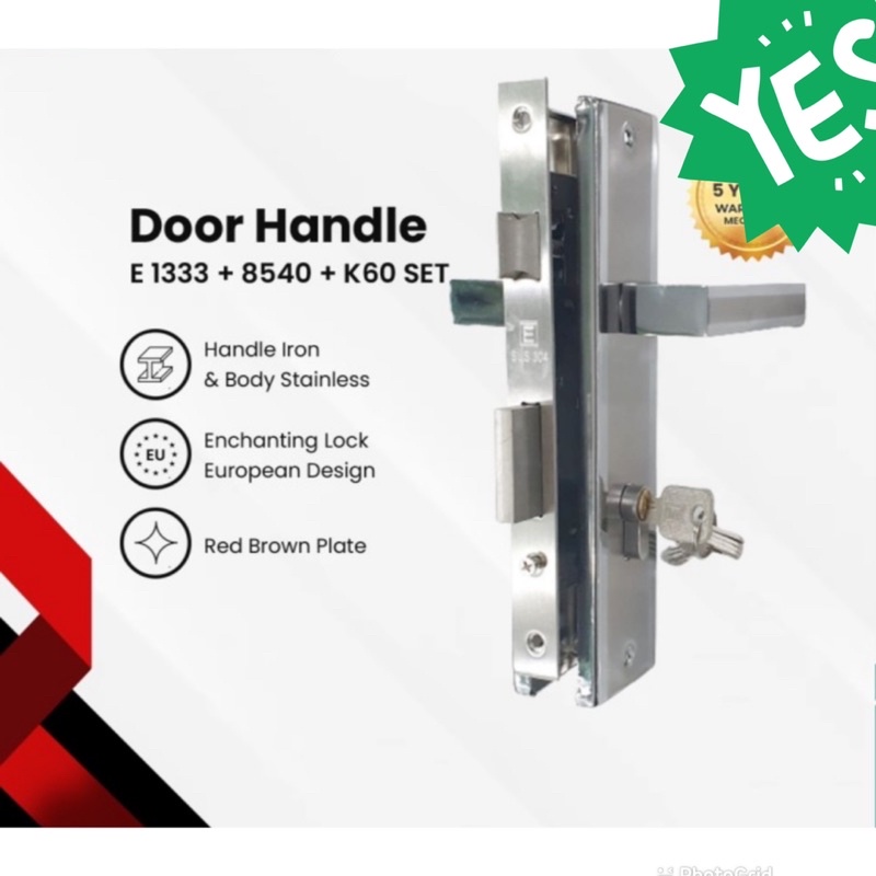 Kunci pintu komplit model pisah stanlis steel,kunci pintu set,kunci kunci/ kunci pintu stainlis steel sus 304/ kunci pintu garansi 1 tahun