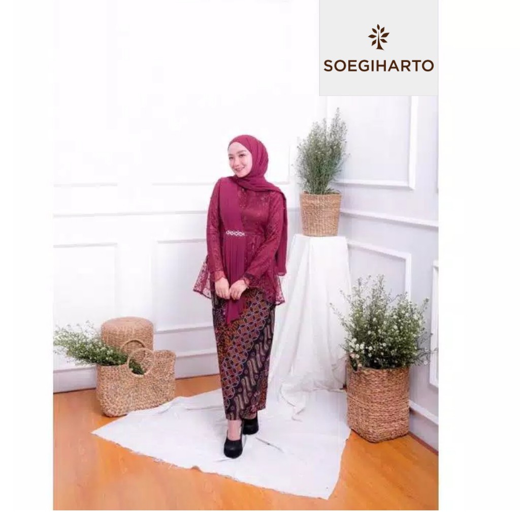 Couple Batik BRUKLAT 3D Set Couple Amalia MAROON  GUDANG GROSIR SOLO